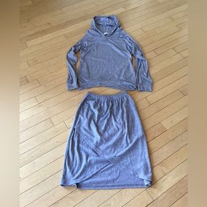 Gray Hoodie and Skirt Set!